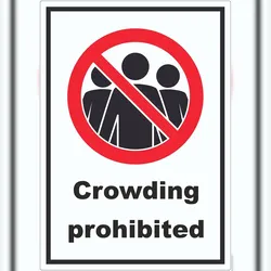 HB-Druck Crowding prohibited Symbol und Text Aufkleber A4 (210x297mm)