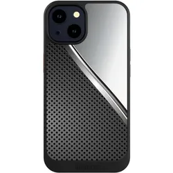 Nivocase Hülle für Apple iPhone 14 Handyhülle NIVOcore Case Schwarz Carbon Metall Stahl (Apple iPhone 14), Smartphone Hülle, Schwarz