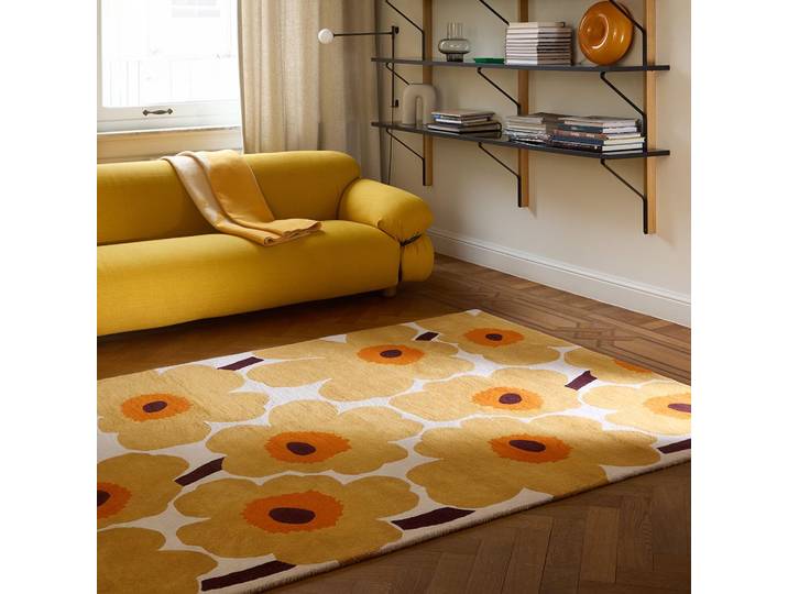 Handgetufteter Designer Teppich „Unikko Honey“ aus 100% Wolle, verschiedene Grössen MARIMEKKO
