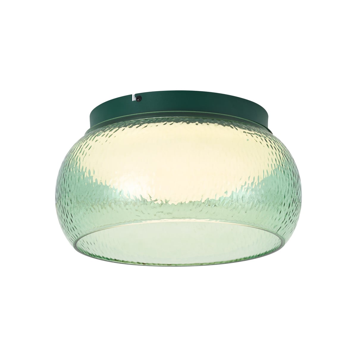 Qazqa Art Deco plafondlamp groen met glas en LED, dimbaar