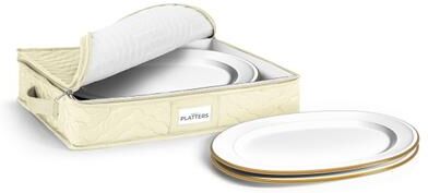 Sorbus "4 Plate China Quilted Container - 17""W x 13""D x 4""H"