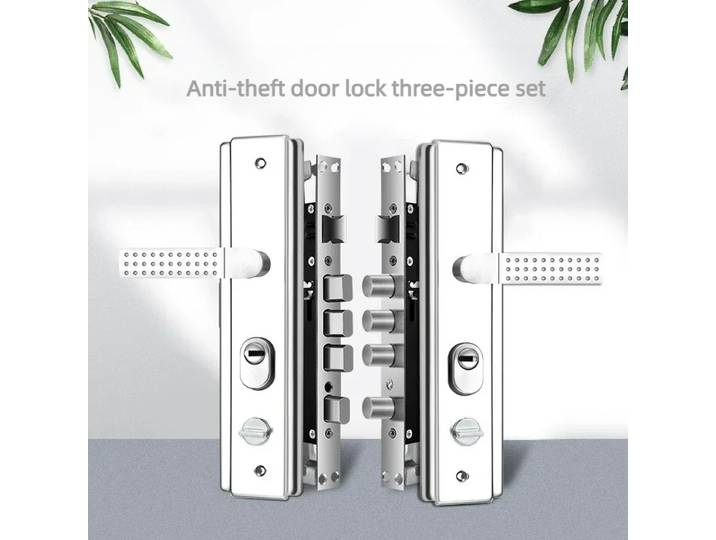 Ensemble de serrures de porte antivol, type universel, double serrures actives et doubles serrures rapides, serrure de porte intérieure, ensemble de trois pièces