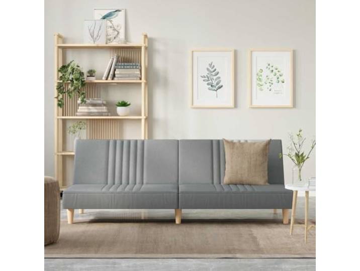 HEFZGDB Schlafsofa Hellgrau Stoff Sofabett Gästebett mit Verstellbarer Rückenlehne und atmungsaktivem Bezug für Wohnzimmer und Gästezimmer