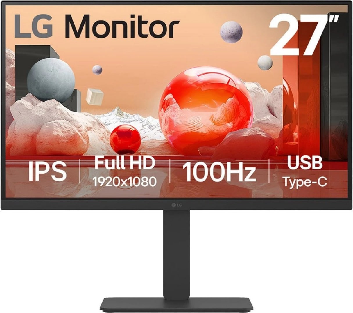 LG Electronics LG 27BA650-B 68,6 cm (27") Full HD IPS Office Monitor 100Hz 16:9 HDMI/DP/USB-C PD65W 27BA650-B.AEU