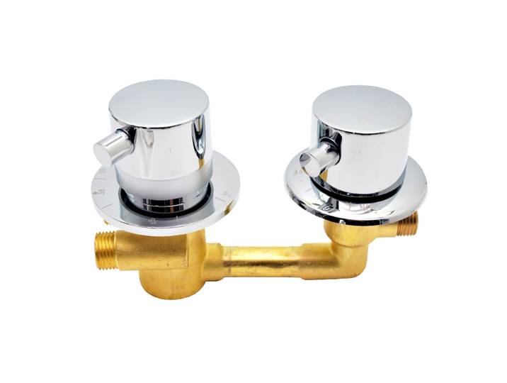 Robinet de douche thermostatique à 1 voie avec interrupteur marche/arrêt et commande thermostatique pour salle de bain ou panneau de douche