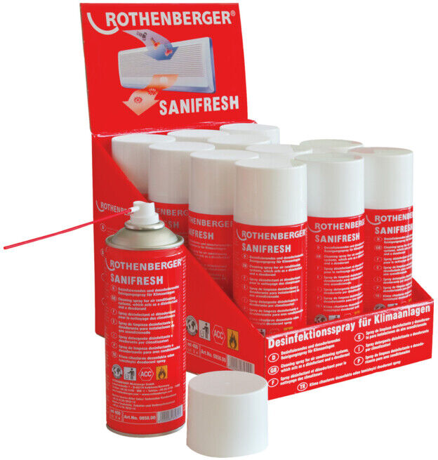 Spray nettoyant en Présentoir Sanifresh Rothenberger (12 bouteilles) (85800)