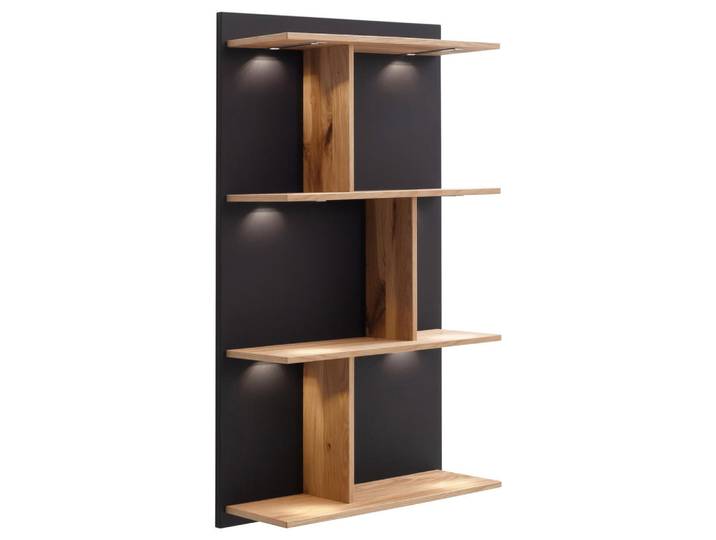 Schöner Wohnen Wandpaneel, Anthrazit, Eichefarben, Holz, Eiche, furniert, 59.4x103.7x24 cm, Goldenes M, Made in Germany, Dgm, DGM-Klimapakt, DGM-Emissionslabel, in variablen Breiten/Höhen in Filiale bestellbar, Holzmöbel, Wohnwände Holz, Wohnwand Serien Holz