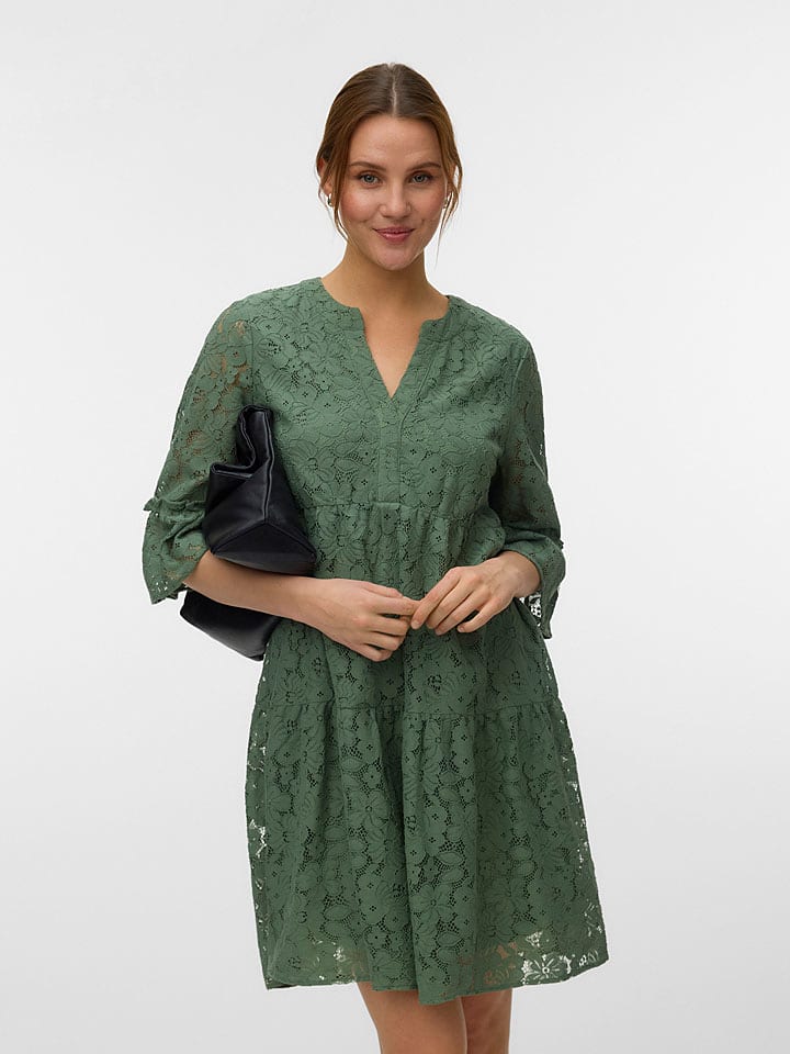 Vero Moda Kleid in Dunkelgrün - M
