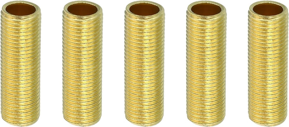 M10 Fijne Draad Lamp Pijp Adapter, 5 stuks, Messing Holle Buis Koppeling, 30mm Schroefdraad