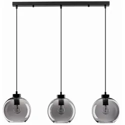 Nova Luce 9241150 Palmer E27 Pendelleuchte Schwarz, Rauchiggrau