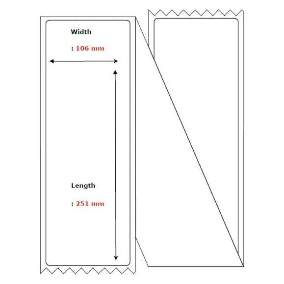 Capture Label 106x251, Core Fanfold. (CA-LB3049)