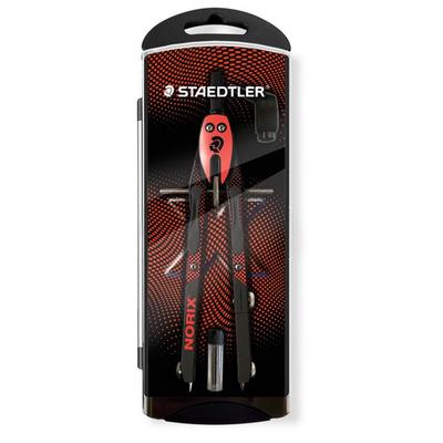 STAEDTLER NORIX 555 Zirkel, Schnellverstellzirkel rot, Max. Zeichenkreis: 350 mm