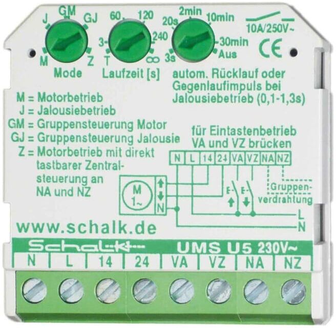 Schalk Commande OUVRIR/FERMER 230VAC, 2S, 10A UMS U5 (230V AC) (UMSU59)