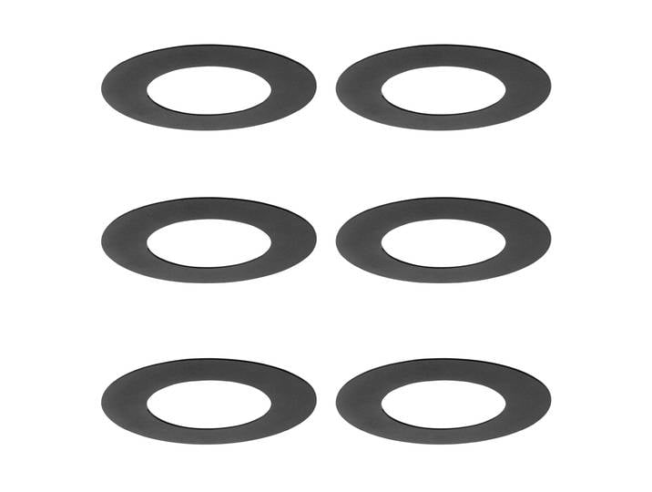 Lot de 6 bagues d'espacement noires pour spots encastrés de 7,5 à