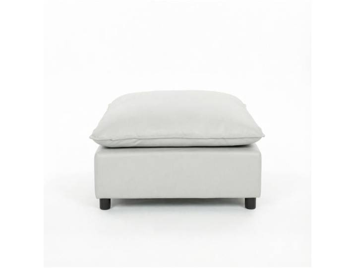 Pouf carré repose-pieds gris 75 x 75 cm assise d'appoint en tissu coton-polyester