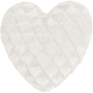 Magma-Heimtex Sofakissen Fluffy Hearts, weiß, mit Plüschbezug, 35x40 cm