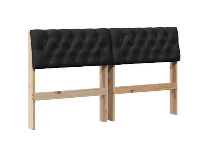 KTHLBRH Gepolstertes Kopfteil Schwarz 150 cm Kiefer massiv Weicher Stoff, massive Kieferstruktur, einfache Pflege, modernes Design, rechteckige Form