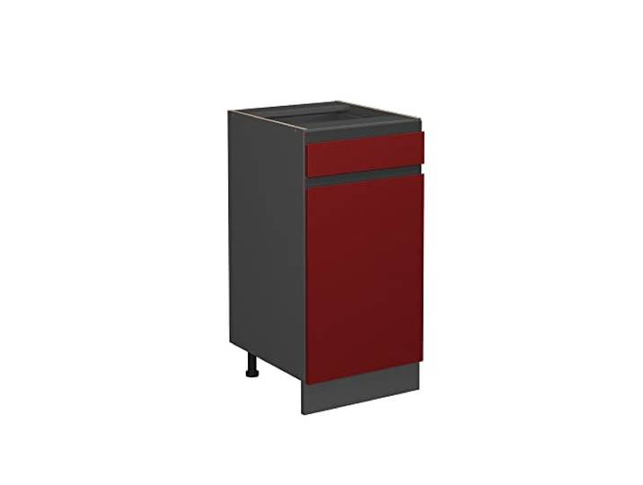 Vicco Küchenunterschrank R-Line, Rot, 40 cm 1 Schublade · Ohne Arbeitsplatte · Höhenverst. Füße · Leichter Zugriff · Frei kombinierbar