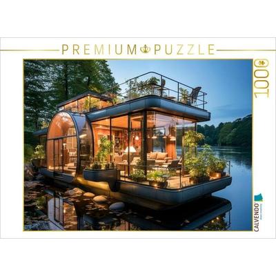 CALVENDO Puzzle Hausboote | 1000 Teile Lege-Größe 64x48cm Foto-Puzzle für glückliche Stunden