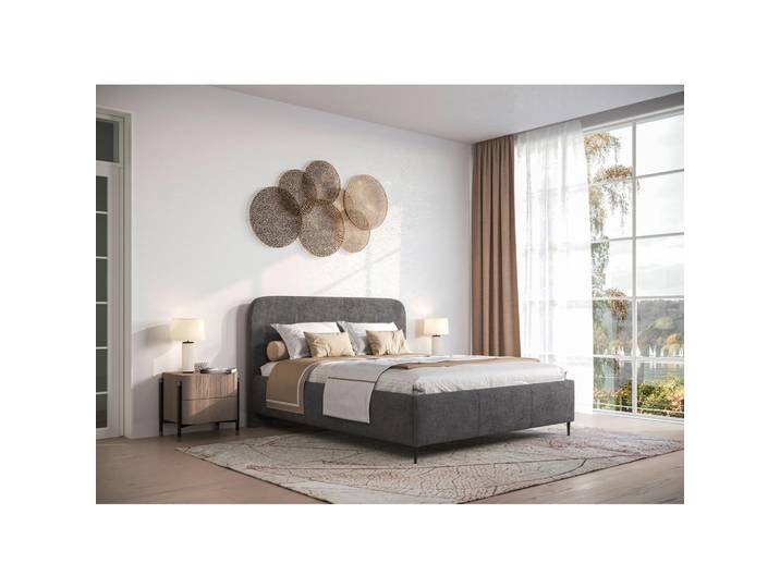Livetastic Polsterbett, Anthrazit, Metall, 180x200 cm, Bettkasten, Lattenrost, gepolstertes Kopfteil, Schlafzimmer, Betten, Polsterbetten