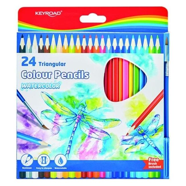 Keyroad Buntstifte, aquarell, löslich, 3 mm, 24 stk., box, farbmischung (24x) (KR972680)