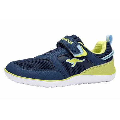 Sneaker KANGAROOS "K-BFK PATHFINDER EV", Mädchen, Gr. 33, atmungsaktiv, k blau, celery grün, Mesh, Synthetik, Schuhe Sneaker, Barfußschuh