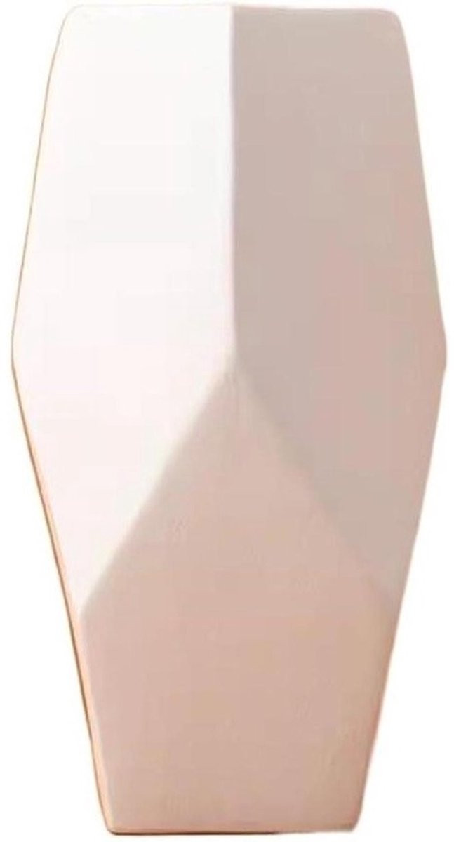 Witte keramische bloemenvaas met matte textuur - Hoogte: 2,54 cm