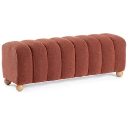 Bank Zora aus Boucle, modernes Design, gepolstert, Ginger Rot, 120 cm, für 2–3 Personen