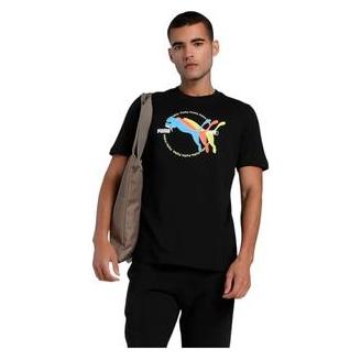 Puma Grafik-T-Shirt mit mehreren Katzen-Logos in Bla (L) (58789199)