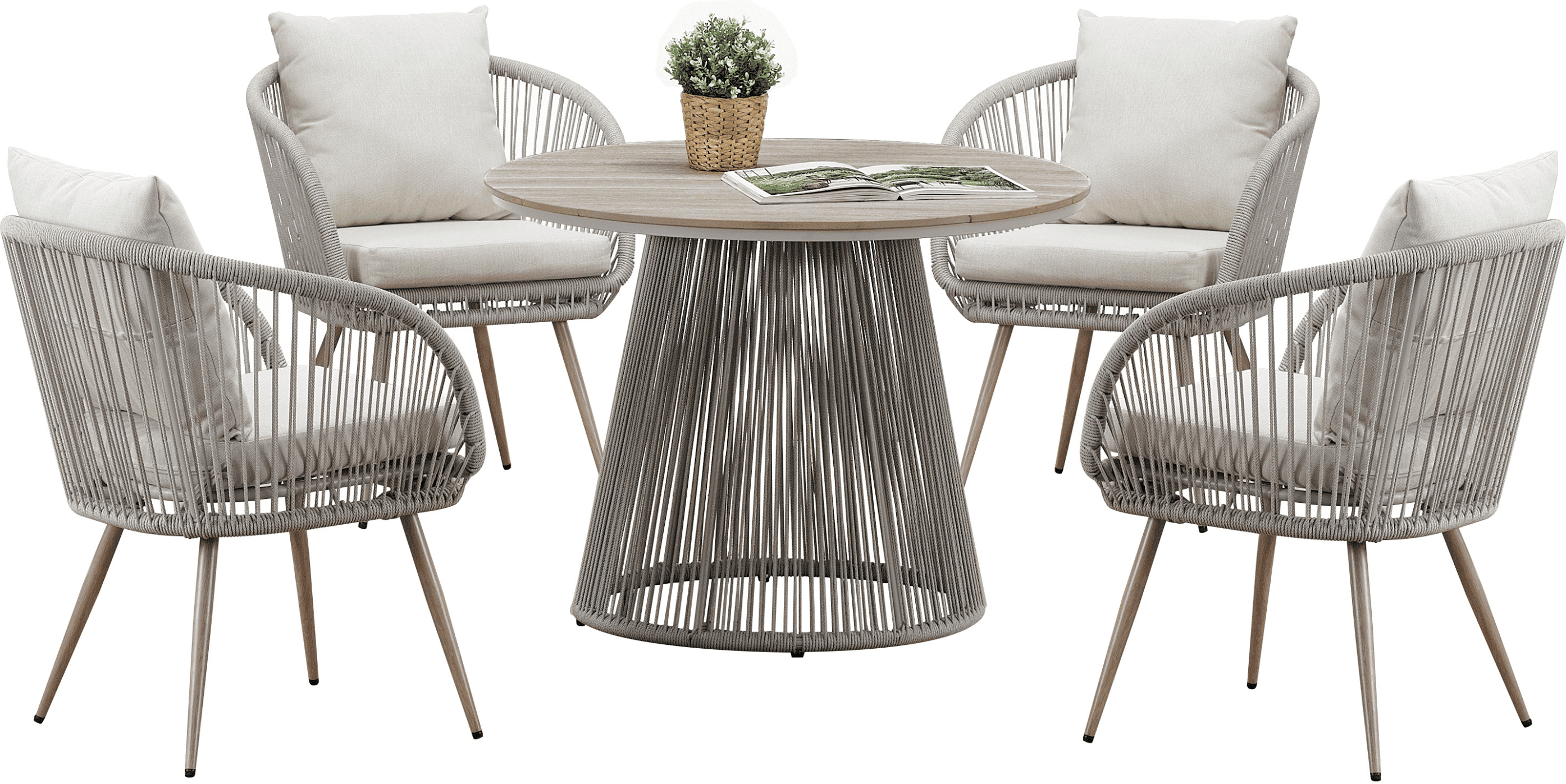 Piper Neutral 4 Seater Outdoor Dining Set