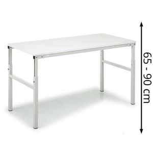 Treston Arbeitstisch TP515, ESD, höhenverstellbar, 150 x 65-90 x 50cm, Melamin, für Werkstatt