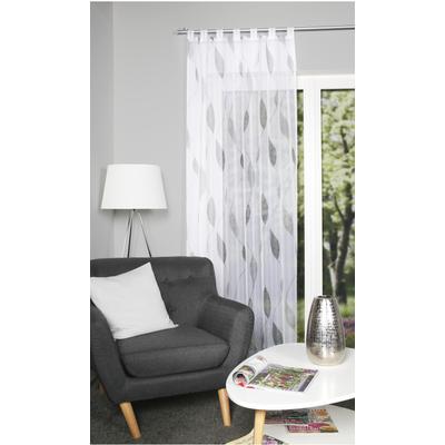 Gardine HOME WOHNIDEEN "PAOLO", grau (stein), B:140cm H:245cm, Voile, Obermaterial: 100% Polyester, Gardinen, Gardine, halbtransparent