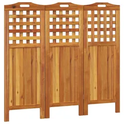 Décoshop26 - Raumteiler 3-teilig 115 cm hoch 121,5 x 2 x 115 cm braunes Akazienholz DEC030717 DEC030717