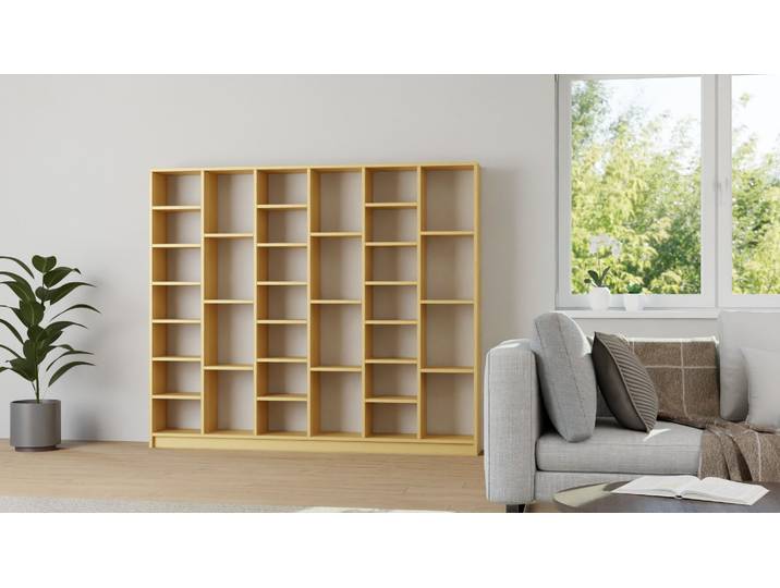 La bibliothèque pour optimiser l'espace de votre salon Hêtre Naturel huilé