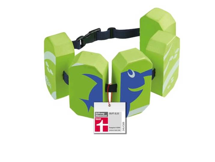 BECO Schwimmgürtel Kinder 3-6 Jahre, einstellbare Schwimmhilfe für Kinder mit 5 Blockelementen & Sicherheitsverschluss, Schwimmtrainer geeignet für 19-30 kg, Farbe: Grün