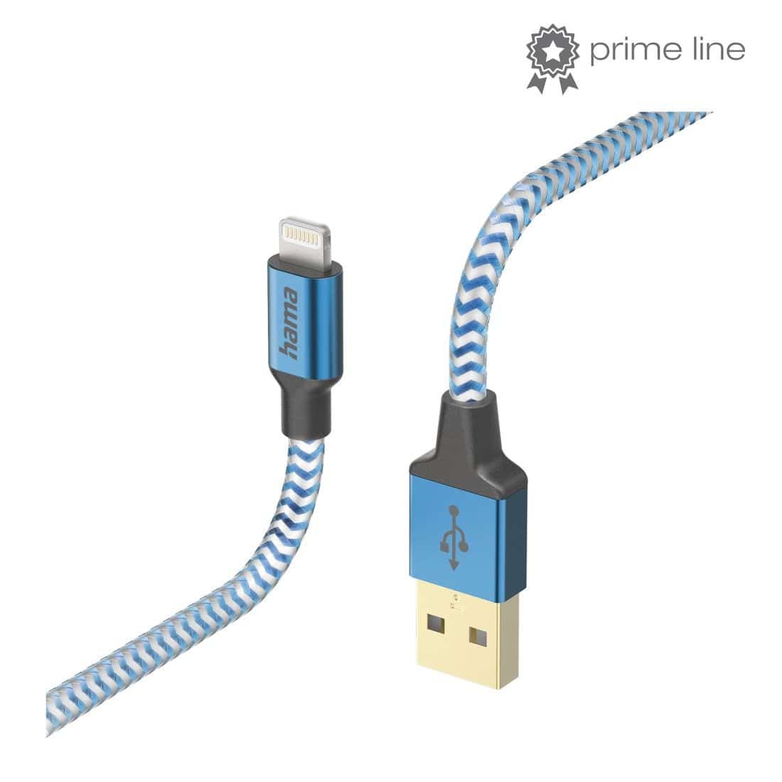 Hama Stecker Lightning auf USB A 1,5 m 201553 Reflective (Blau) 00201553