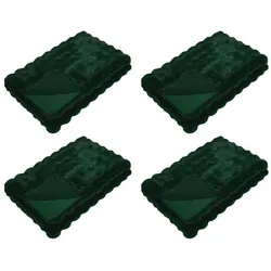 vidaXL Kunstfell Kaninchenfell Decke Olite 4 pcs Dunkelgrün Polyester