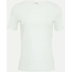 Basic T-Shirt mit Rundhalsausschnitt Weiß 46