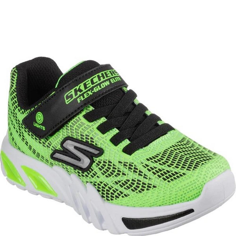 Skechers Jongens Flex-Glow Elite Vorlo Trainers (Kalk/zwart)