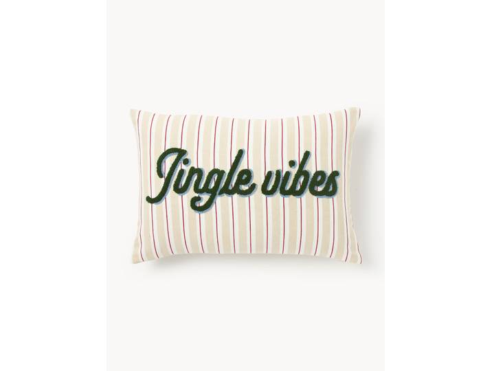 Housse de coussin en coton brodé Talvi