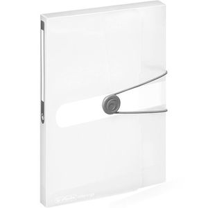 Herlitz Heftbox easy orga to go, 11206182, aus Kunststoff, A5, 2,5 cm Füllhöhe, transparent, Verschluss seitlich mit Gummizug