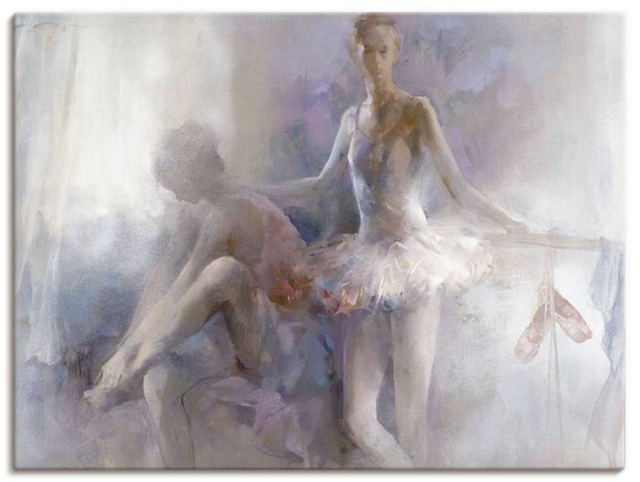 Leinwandbild ARTLAND Ballett-Mädchen , weiss (farbe bild(er): weiß), B:120cm H:90cm, Bilder, Leinwandbild, auf Holzrahmen gespannt