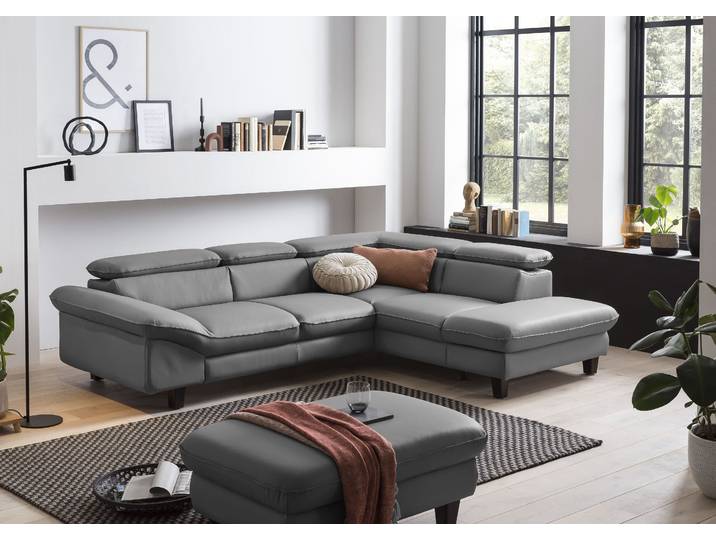 Ecksofa GOODPRODUCT Pilot L-Form , grau, B:266cm H:73cm T:108cm, 100% Polyester; Feinstruktur 75000 Scheurtouren; Struktur 35000 Scheuertouren, Mikrofaser 40000 Scheuertouren, Sofas, Ecksofa, mit Kopfteilverstellung, wahlweise mit Schlaffunktion & Bettkasten