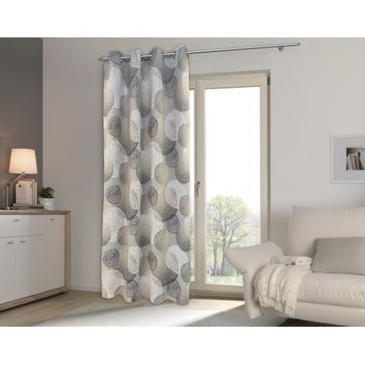 Verdunkelungsvorhang HOME WOHNIDEEN "GINNY" Gr. 1, beige (naturfarben), B:135cm H:245cm, Polyester, Gardinen, BEDRUCKT,VERDUNKLUNSGVORHANG,ÖSEN