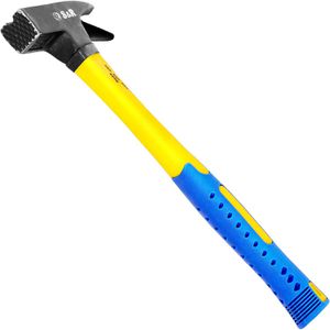 S&R Latthammer 282.600.004, 600g Kopfgewicht, mit Vollstahlstiel, geraute Bahn