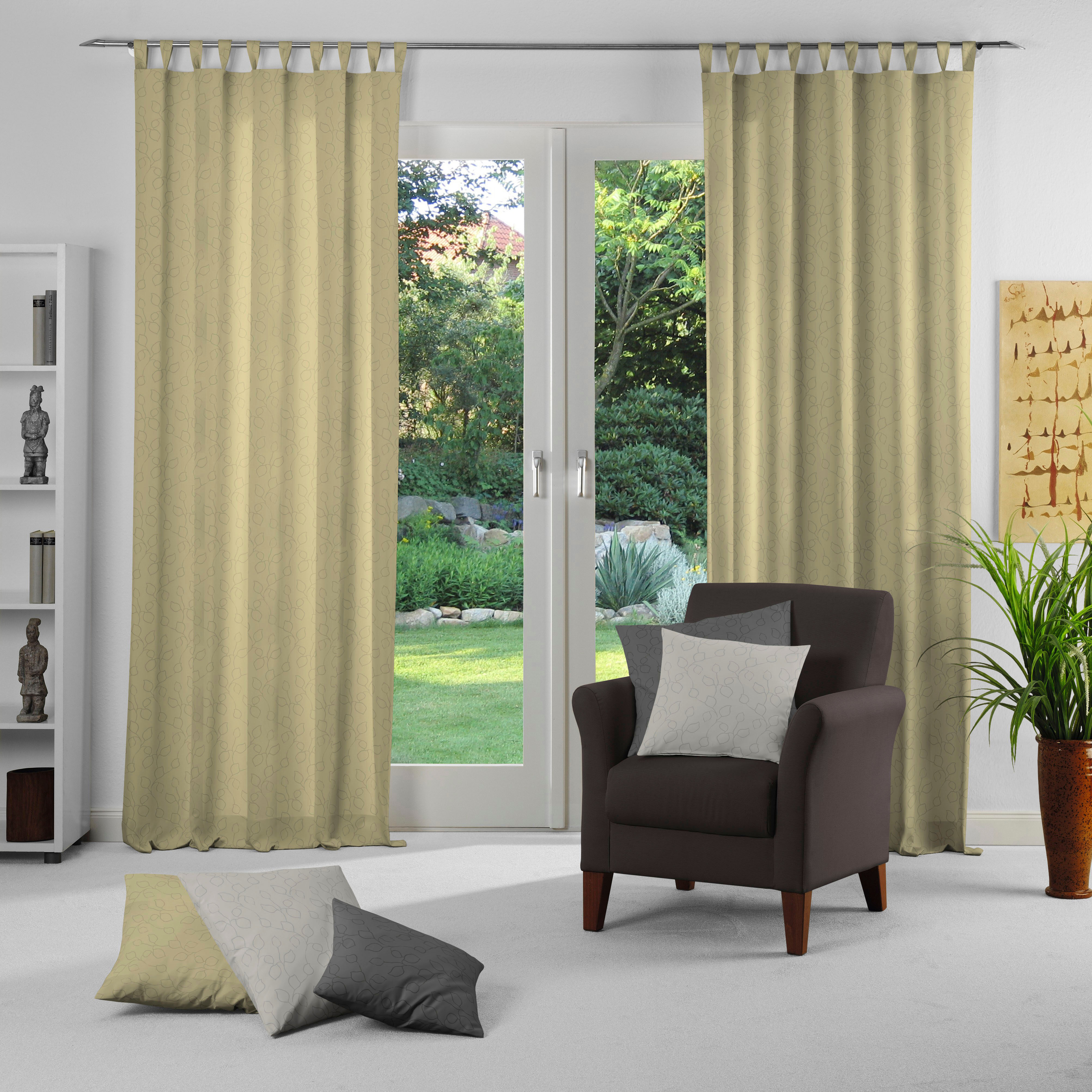 Dekokissen WIRTH "Westport" Gr. 2, beige (beige, ranken), B:50cm L:50cm, Obermaterial: 100% Polyester, Dekokissen_Sitzkissen_Kissenhüllen, Dekokissen beige, ranken B/L: 50cm x 50cm, 2 Stk.