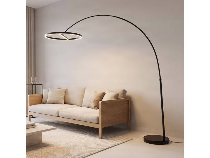 Virvera LED Lampadaire Black - Lucande - Salon / séjour - Moderne - Métal - À ampoule unique