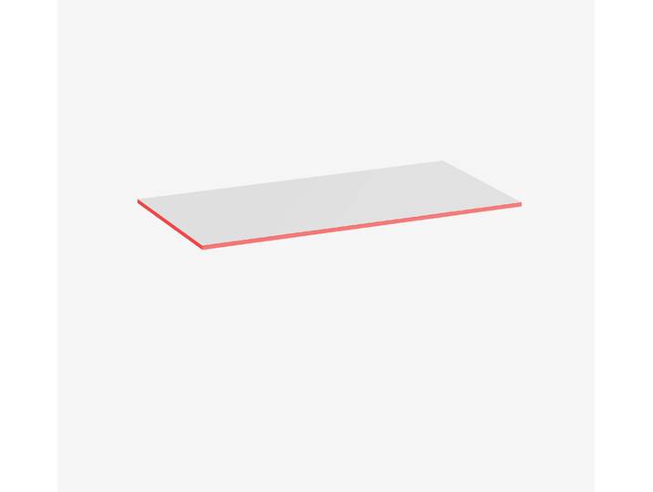 Gaming Tischplatte Weiß Rechteck Topweiß Fire Red 1600 x 800 x 19 mm