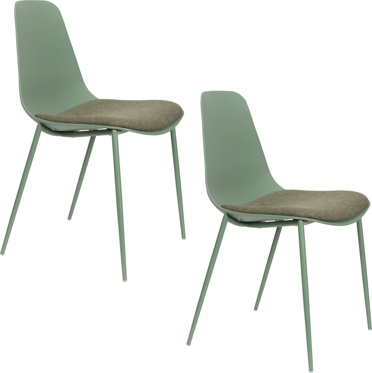 Housecraft Living Jeffrey Eetkamerstoelen Groen - Set van 4