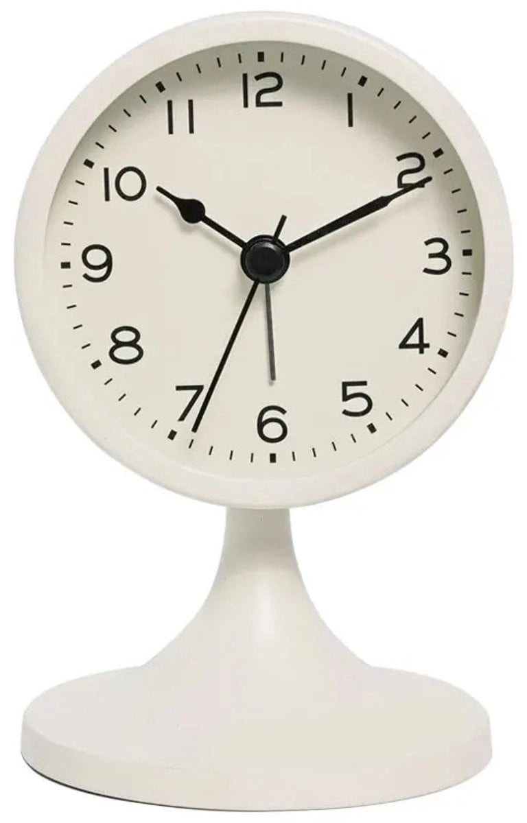 WiseGoods Premium Analoge Wekker met Alarm en Nachtlampje - Wit